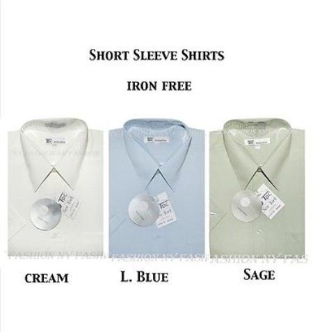 Short Sleeve Dress Shirt Style Multi-Color 