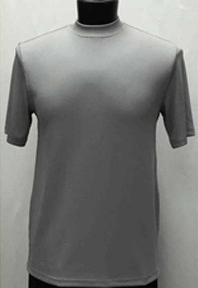  Men's Classy Mock Neck Shiny Short Silver Sleeve Stylish Shirt