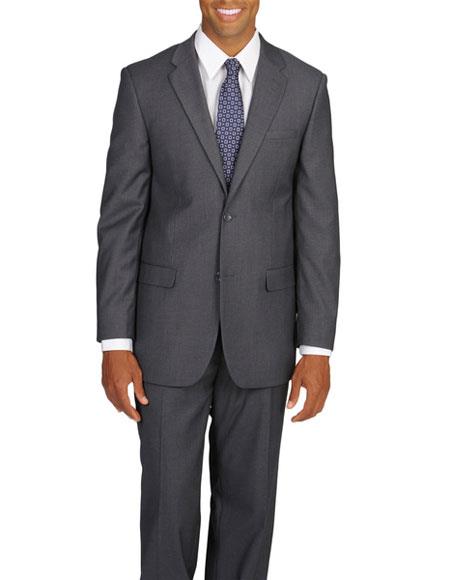  Caravelli Men's Double Vent 2 Button Grey Notch Lapel Suit