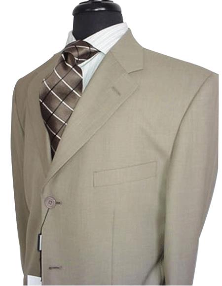 Tan khaki Color ~ Beige~Stone~Beige Single Breasted Discount Dress 3 Button Style Cheap Suit 