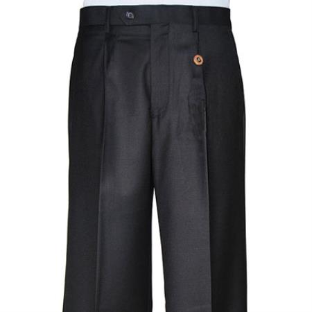 Liquid Jet Black Single-pleat Dress Pants 