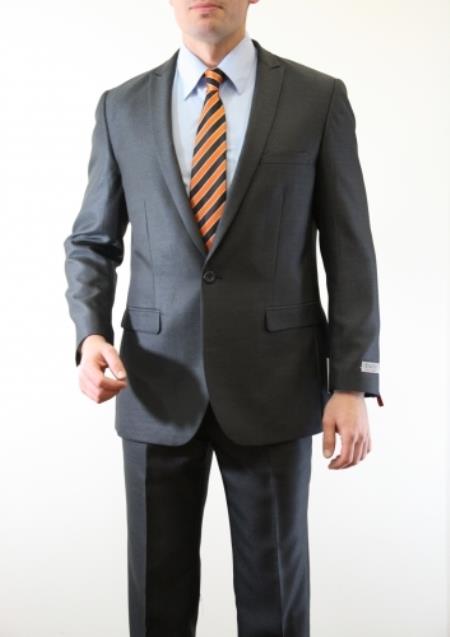 Two Piece Slim narrow Style Fit Suit Grey Clearance Sale Online