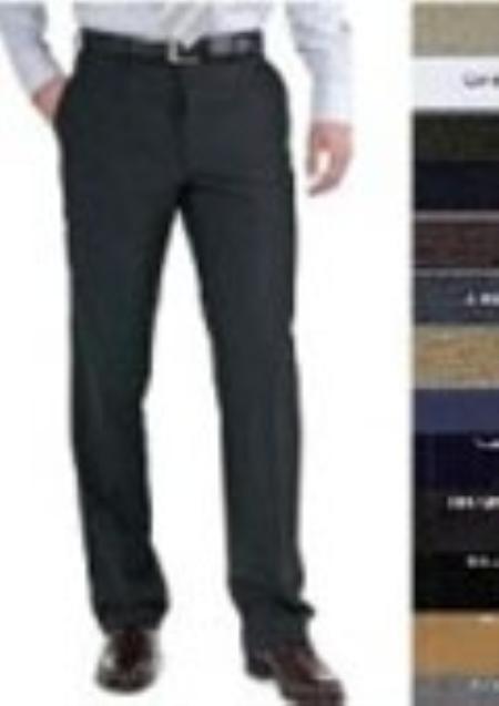 Stunning Flat Front Tapered Slim narrow Style Cut Fitted 100% Wool Fabric Slacks 