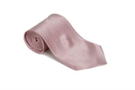 Smokepink 100% Silk Solid Necktie With Handkerchief 