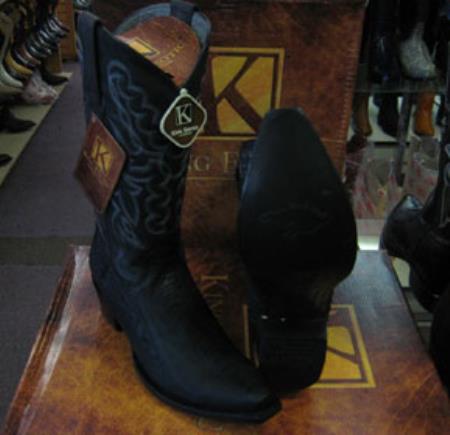 Genunie Stingray skin King Exotic Boots Snip Toe Western Cowboy Liquid Jet Black Boot 