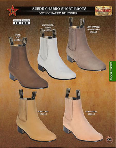 Authentic Los altos Suede Charro Short Boots Diff. Colors/Sizes 