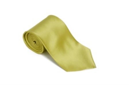 Sulphur 100% Silk Solid Necktie With Handkerchief 