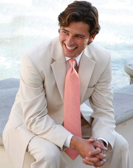 Light Tan khaki Color ~ Beige 2 Button Style Wedding Boys And Men Suit ( Jacket and Pants)  For Men
