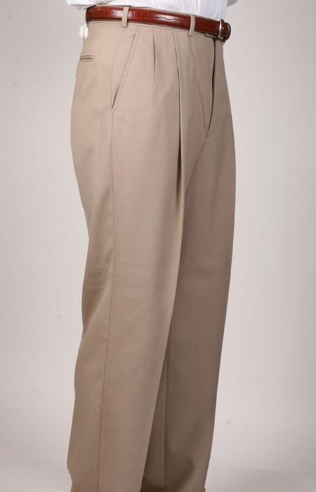 Tan khaki Color ~ Beige Somerset Double-Pleated Slacks Slaks / Dress Pants Trouser Wool