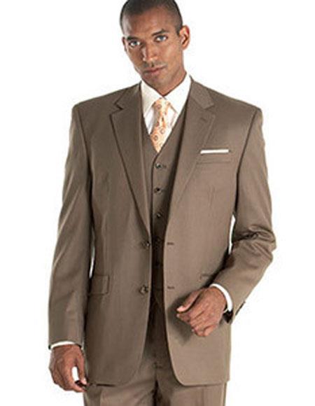  Alberto Nardoni Best men's Italian Suits Brands Taupe ~ Slate ~ Brownish ~ Light Olive 3 Piece Vested 2 Buttons suits Notch Lapel Side Vented 