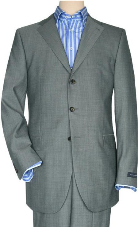 Mid Gray Business Suit Superior Fabric 150 Fabric 3 Buttons Style premier quality italian fabric Design 