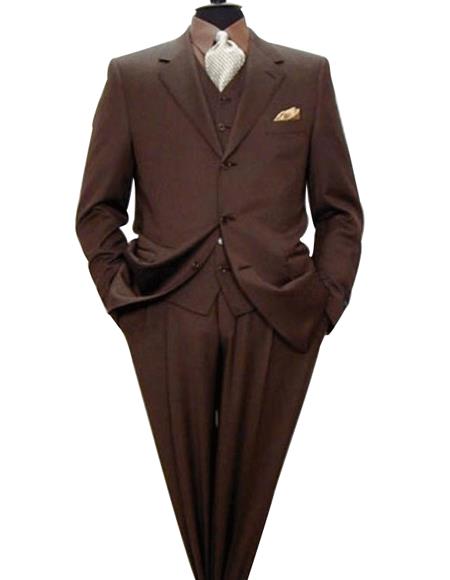 men's Brown Colour Tesroy High Fashion Business Suit 