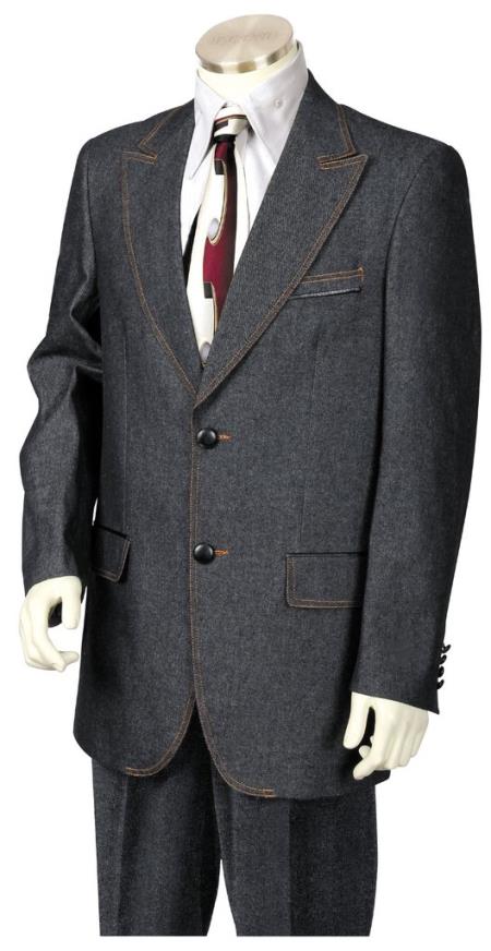  men's Faux Leather Buttons Black 3pc Suit Vest and Pants