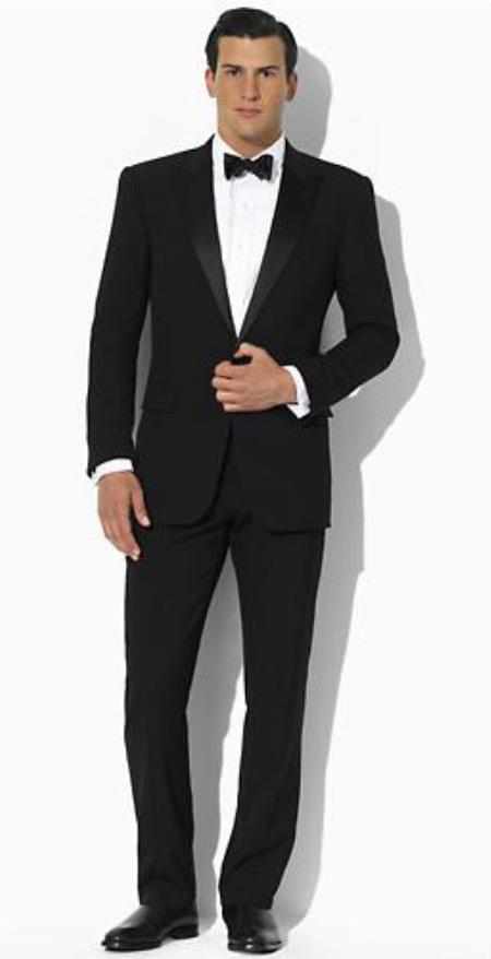 Lawrence Two Button Slim narrow Style Fit Tuxedo Wool