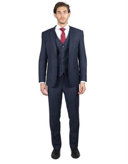  Men's Three Piece 2 Button TR Blend Suit
