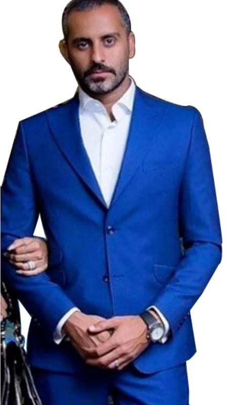  Alberto Nardoni Best men's Italian Suits Brands Dark Royal Blue Suit For Men Perfect  ~ Indigo ~ Cobalt blue 2 Button 3 Pieces Vested Suits Notc