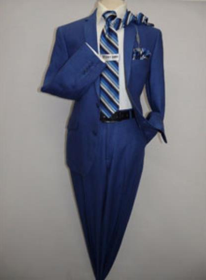 Men's Indigo ~ cobalt blue ~New blue Mens Linen Suit fabric Summer 2 Button Suit Style Flat Front Pants Regular Cut  