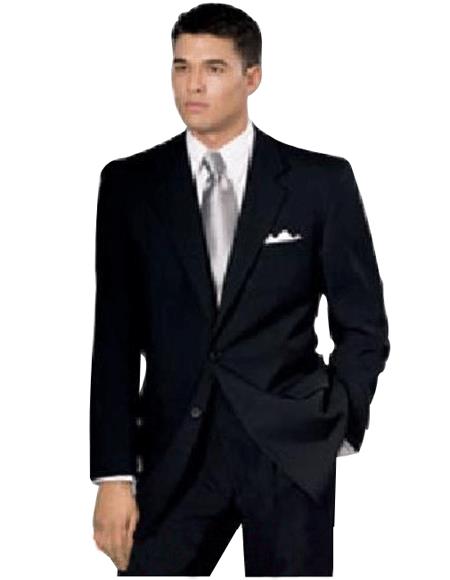 Reg: $1295 No Pleated Slacks Flat Front Pants With 2 Button Style Solid Liquid Jet Black 100% Wool Fabric Jacket By 