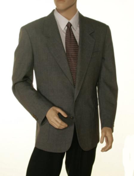 Single Breasted 2 Button Style Solid Gray Blazer Online Sale 