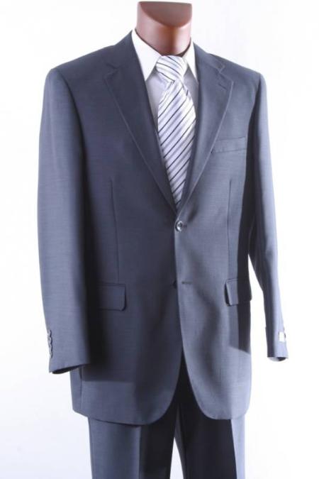 2 Button Style 100% Wool Fabric mid Athletic Cut Suits Classic Fit  Single Pleat Pant Mid Grey 