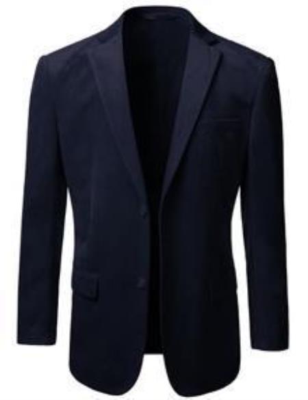 American Regular-Fit 2 Button Style Velvet Blazer Online Sale Navy 