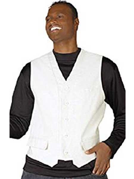  Men's 5 Button White V-Neck Fashion Dress Tuxedo Wedding Vest