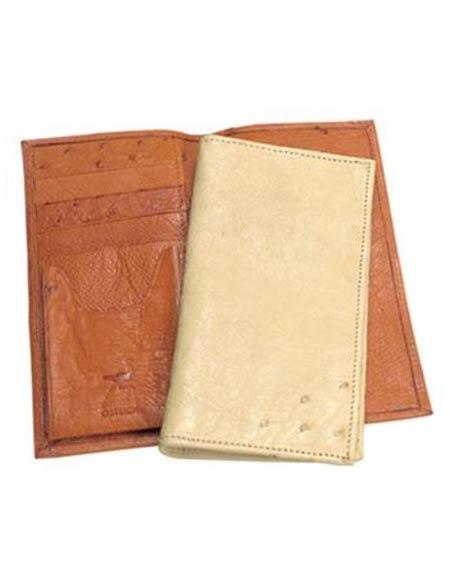 Ferrini Genuine Smooth Ostrich Wallet Color's: Buttercup, Oryx 