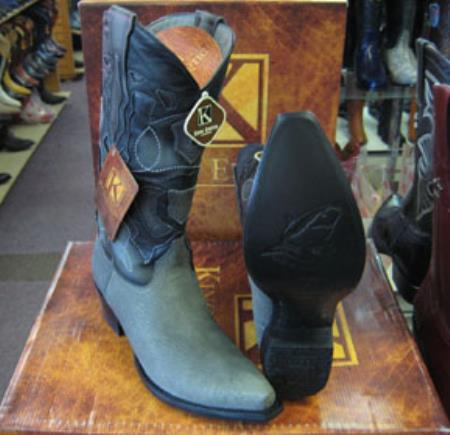 Genunie Shark King Exotic Boots Snip Toe Western Cowboy Gray Boot 