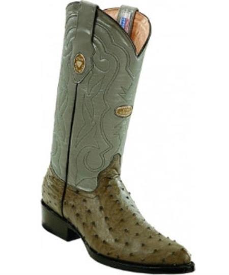 White Diamonds Leather Pull Straps Genuine Full Quill Ostrich Gray Boots 
