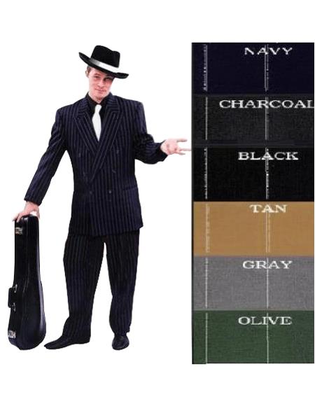Chalk Double Breasted 6 on 2 Any Color & pronounce visible White Pinstripe Suit For sale ~ Pachuco men's Suit Perfect for Wedding