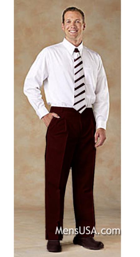 Pleated Slacks Pants / Slacks Plus White Shirt & Matching Tie brown color shade 
