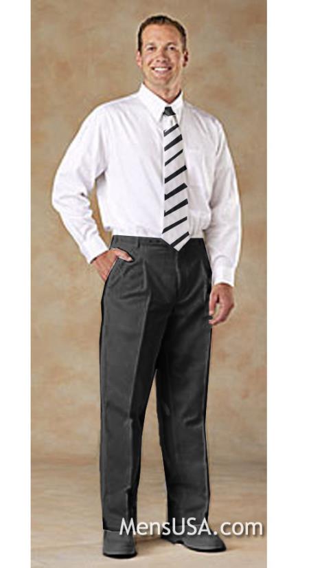 Pleated Slacks Pants / Slacks Plus White Shirt & Matching Tie Dark Grey Masculine color Gray 