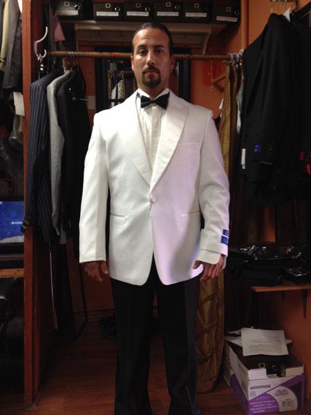 Dress Discounted Formal Pure White 1 Button Style Peak Lapel 1920s tuxedo style Dinner Jacket / Blazer Online Sale 
