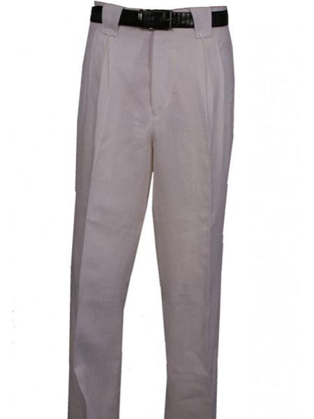 Veronesi Wide Leg 1920s 40s Fashion Clothing Look ! Pleated Slacks Pant With Lining White