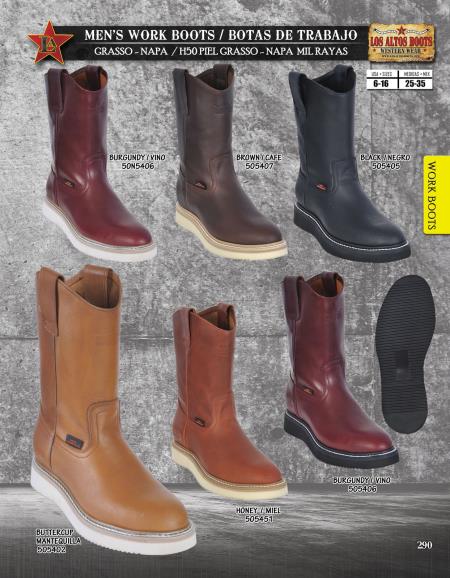 Authentic Los altos Leather Work Boots Vibran Sole Diff. Colors/Sizes 