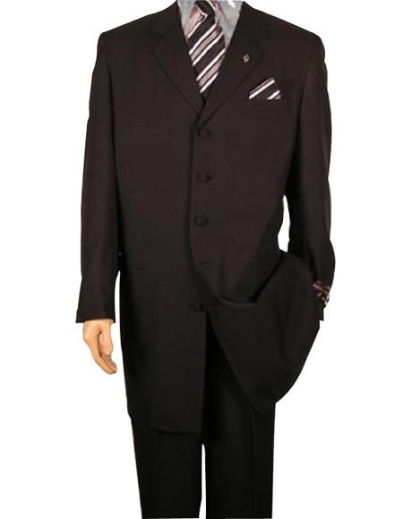 Solid Simple Liquid Liquid Jet Black Fashion Dress 38inch Long Jacket ALL SEASON Long length Zoot Suit For sale ~ Pachuco men's Suit Perfect for Wedding