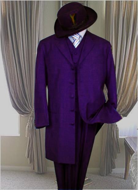 Classic Long Dark Purple color shade Fashion Long length Zoot Suit For sale ~ Pachuco men's Suit Perfect for Wedding