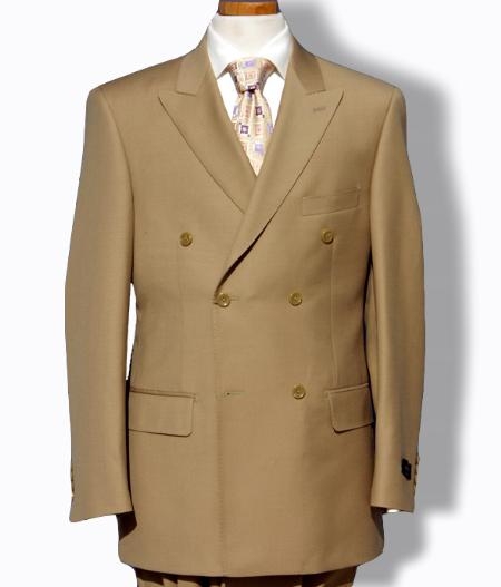 Khaki Double Breasted Dress cheap discounted Suit $125