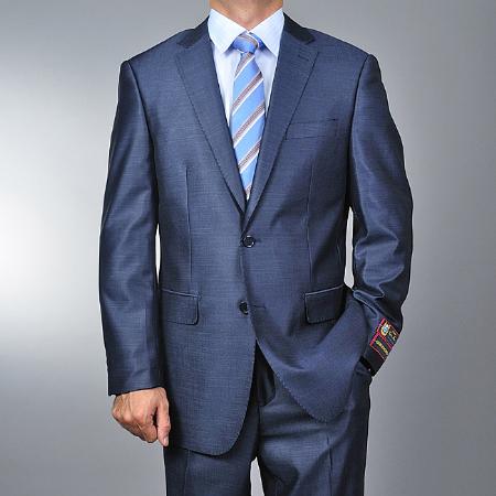 Metallic Blue 2-button Suit 