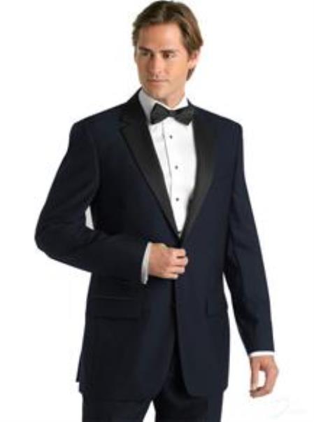 Midnight Blue 2 Button Style formal tux Jacket Wool