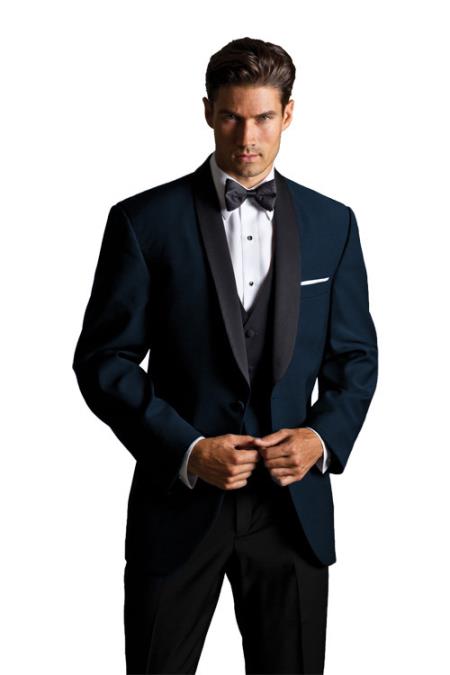 Suit Liquid Jet Black Lapeled Midnight Navy Blue Shade Tuxedo Suit Shawl Collar 1 Button Style Dinner Jacket Looking 