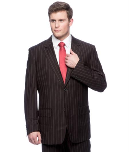 Mens Three Piece Suit - Vested Suit Tailored Modern Fit 2-Button Flat Front Liquid Jet Black Suit 