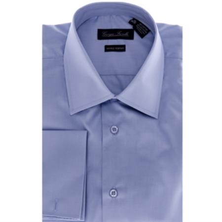 Affordable Clearance Cheap Mens Dress Shirt Sale Online Trendy - Modern-Fit Dress Shirt Solid Blue 