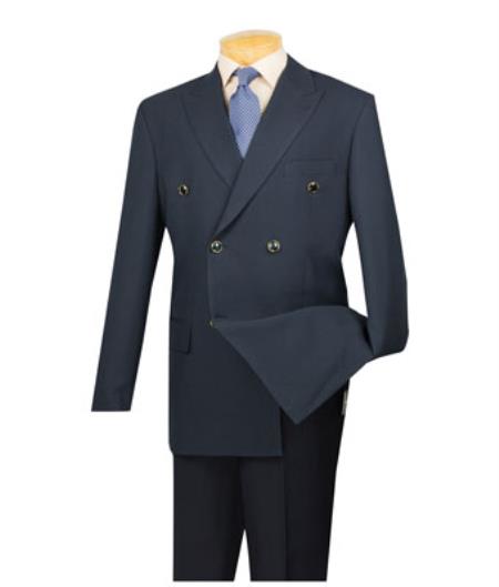 Lucci Navy 6 Button Double Breasted Blazer Online Sale 