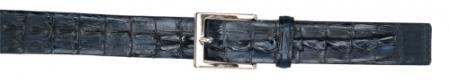 Real Authentic Skin Navy Blue Shade All-Over Genuine Crocodile Hornback Belt 