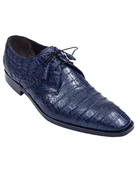  Los Altos Boots Genuine Navy Blue Crocodile Caiman Belly Oxfords Dress Shoe For Men 