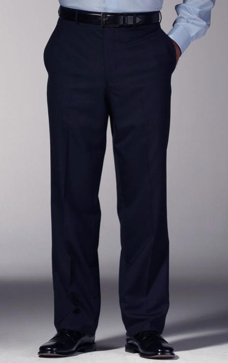 Alberto Navy Blue Shade Slim narrow Style Fit Dress Pants 