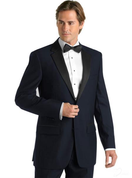 Midnight Navy Blue Shade Deville Two Button formal tux Jacket Wool