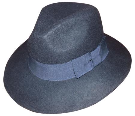 New 100% Wool Fabric Fedora Trilby Mobster suit Mens Dress Hats Navy 