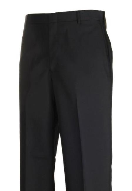 Navy Clothing Polyster Fabric Dress Slacks Flat Front Dress Pants